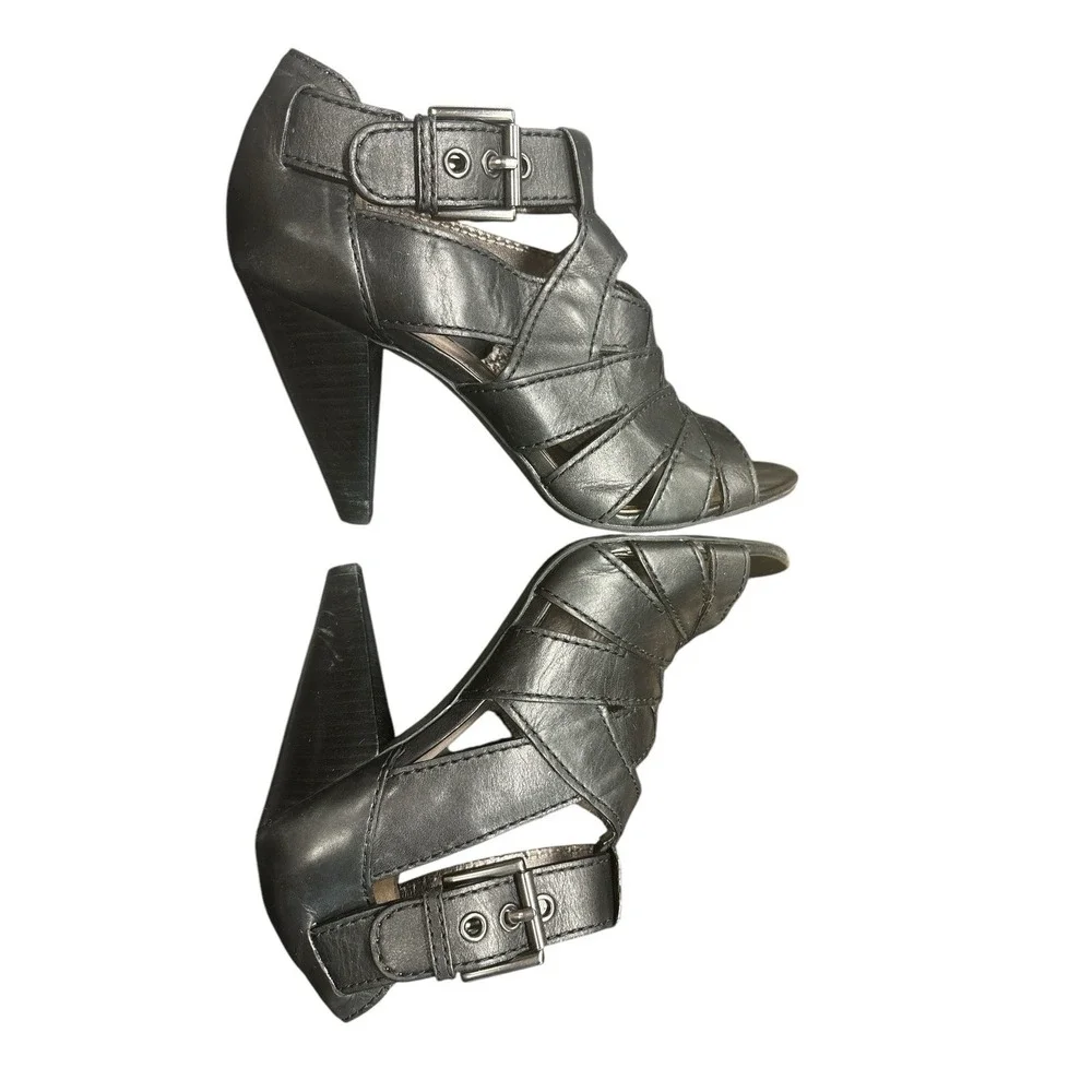 Coach‎ Harah A3630 Heels Sandals Leather $198 Black Size 10B